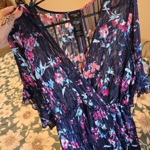 Navy Floral Maxi Dress